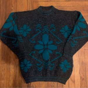 Kate Collins Crew Neck Fair Isle Sweater Womens Large Vintage 1990s